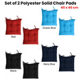 Load image into Gallery viewer, Set of 2 Outdoor Polyester Solid Chair Pads 40 x 40cm Navy Blue