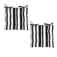 Load image into Gallery viewer, Set of 2 Outdoor Polyester Striped Chair Pads 40 x 40cm White Black