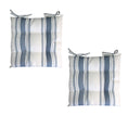 Load image into Gallery viewer, Set of 2 Outdoor Polyester Striped Chair Pads 40 x 40cm White Blue