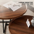 Load image into Gallery viewer, Removable Set of 2 Round Coffee Table Walnut Nesting Side End Table Furniture