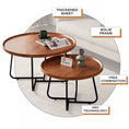 Load image into Gallery viewer, Removable Set of 2 Round Coffee Table Walnut Nesting Side End Table Furniture
