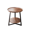 Load image into Gallery viewer, Side Round Coffee Table Retro 2-Tier Wooden Industrial Style