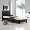 Load image into Gallery viewer, Single PU Leather Bed Frame Black