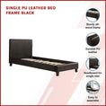 Load image into Gallery viewer, Single PU Leather Bed Frame Black