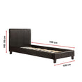 Load image into Gallery viewer, Single PU Leather Bed Frame Black