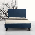Load image into Gallery viewer, Single PU Leather Bed Frame Blue