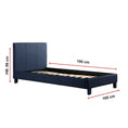 Load image into Gallery viewer, Single PU Leather Bed Frame Blue