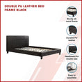 Load image into Gallery viewer, Double PU Leather Bed Frame Black