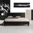 Load image into Gallery viewer, Double PU Leather Bed Frame Black