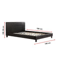 Load image into Gallery viewer, Double PU Leather Bed Frame Black