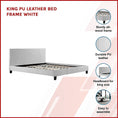 Load image into Gallery viewer, King PU Leather Bed Frame White