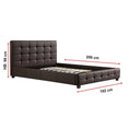 Load image into Gallery viewer, Queen PU Leather Deluxe Bed Frame Brown
