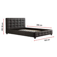 Load image into Gallery viewer, Queen PU Leather Deluxe Bed Frame Black