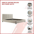 Load image into Gallery viewer, King PU Leather Deluxe Bed Frame White