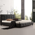Load image into Gallery viewer, King PU Leather Deluxe Bed Frame Black
