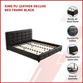 Load image into Gallery viewer, King PU Leather Deluxe Bed Frame Black
