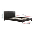 Load image into Gallery viewer, Queen PU Leather Bed Frame Black