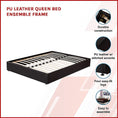 Load image into Gallery viewer, PU Leather Queen Bed Ensemble Frame