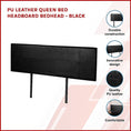 Load image into Gallery viewer, PU Leather Queen Bed Headboard Bedhead - Black