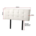 Load image into Gallery viewer, PU Leather Double Bed Deluxe Headboard Bedhead - White