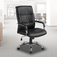 Load image into Gallery viewer, PU Leather Office Chair Executive Padded Black