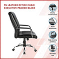 Load image into Gallery viewer, PU Leather Office Chair Executive Padded Black