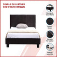 Load image into Gallery viewer, Single PU Leather Bed Frame Brown
