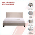 Load image into Gallery viewer, King Linen Fabric Bed Frame Beige