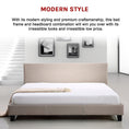 Load image into Gallery viewer, King Linen Fabric Bed Frame Beige