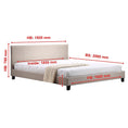 Load image into Gallery viewer, King Linen Fabric Bed Frame Beige