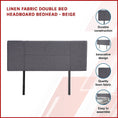 Load image into Gallery viewer, Linen Fabric Double Bed Headboard Bedhead - Grey