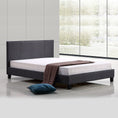 Load image into Gallery viewer, Queen Linen Fabric Bed Frame Grey
