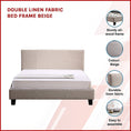 Load image into Gallery viewer, Double Linen Fabric Bed Frame Beige