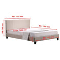 Load image into Gallery viewer, Double Linen Fabric Bed Frame Beige