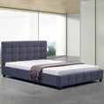 Load image into Gallery viewer, Linen Fabric Double Deluxe Bed Frame Grey