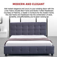Load image into Gallery viewer, Linen Fabric Double Deluxe Bed Frame Grey