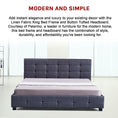 Load image into Gallery viewer, Linen Fabric King Deluxe Bed Frame Grey
