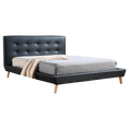 Load image into Gallery viewer, Double PU Leather Deluxe Bed Frame Black