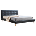 Load image into Gallery viewer, Queen PU Leather Deluxe Bed Frame Black