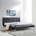 Load image into Gallery viewer, King PU Leather Deluxe Bed Frame Black