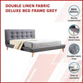 Load image into Gallery viewer, Double Linen Fabric luxe Bed Frame Grey