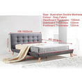 Load image into Gallery viewer, Double Linen Fabric Deluxe Bed Frame Grey