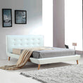 Load image into Gallery viewer, Double PU Leather luxe Bed Frame White