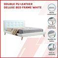 Load image into Gallery viewer, Double PU Leather luxe Bed Frame White