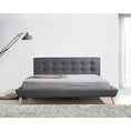Load image into Gallery viewer, King Linen Fabric Deluxe Bed Frame Grey