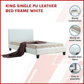 Load image into Gallery viewer, King Single PU Leather Bed Frame White