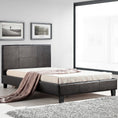 Load image into Gallery viewer, King Single PU Leather Bed Frame Brown