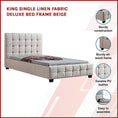 Load image into Gallery viewer, King Single Linen Fabric Deluxe Bed Frame Beige