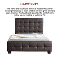Load image into Gallery viewer, King Single PU Leather Deluxe Bed Frame Brown