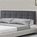 Load image into Gallery viewer, Linen Fabric King Bed Deluxe Headboard Bedhead - Grey